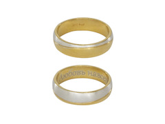 Серебряное обручальное кольцо с позолоченным краем «Любовь навеки»